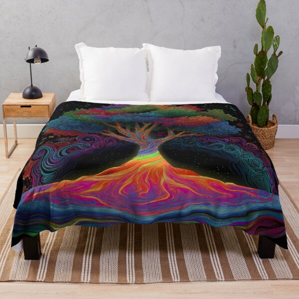 Item preview, Psychedelic Tree of Life – Rainbow Roots Energy Art for Meditation & Decor designed and sold by WakaWakoStudio.