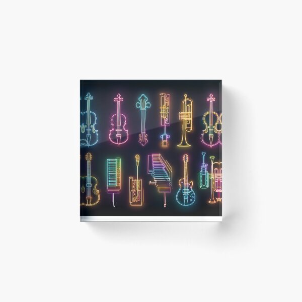 Item preview, Neon Music Instruments Collection – Glowing Line Art of Jazz & Classical designed and sold by WakaWakoStudio.