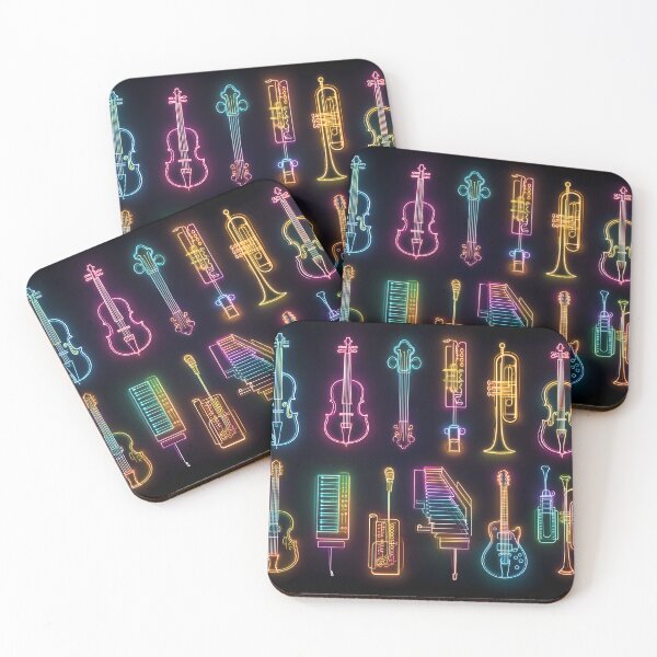 Item preview, Neon Music Instruments Collection – Glowing Line Art of Jazz & Classical designed and sold by WakaWakoStudio.