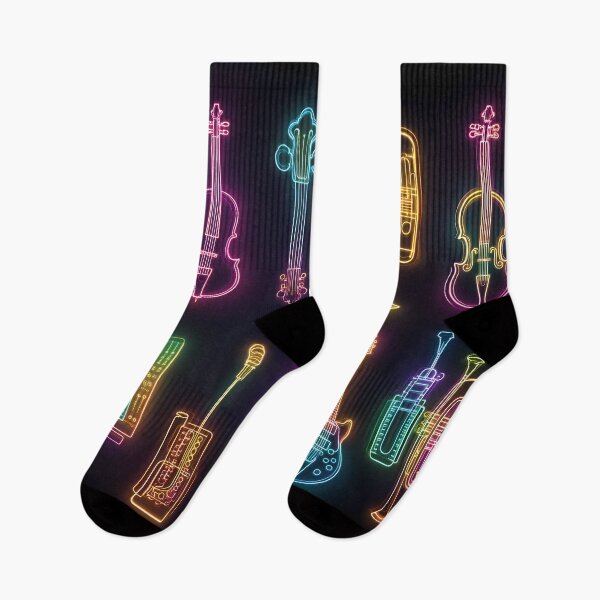 Item preview, Neon Music Instruments Collection – Glowing Line Art of Jazz & Classical designed and sold by WakaWakoStudio.