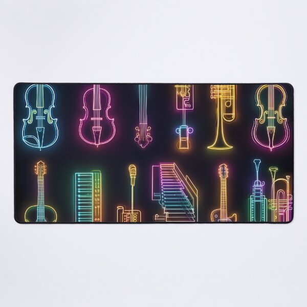 Item preview, Neon Music Instruments Collection – Glowing Line Art of Jazz & Classical designed and sold by WakaWakoStudio.