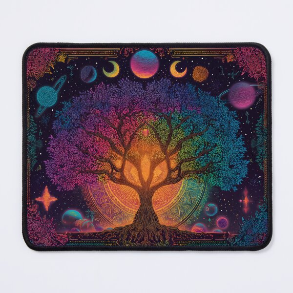 Item preview, Tree of Life in the Cosmos – Rainbow Spiritual Galaxy Wall Art designed and sold by WakaWakoStudio.