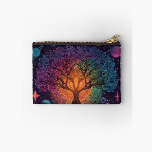 Item preview, Tree of Life in the Cosmos – Rainbow Spiritual Galaxy Wall Art designed and sold by WakaWakoStudio.