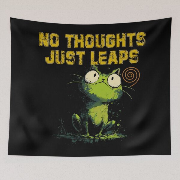 Item preview, No Thoughts Just Leaps – Funny Frogcore Meme for Overthinkers & ADHD Vibes designed and sold by WakaWakoStudio.