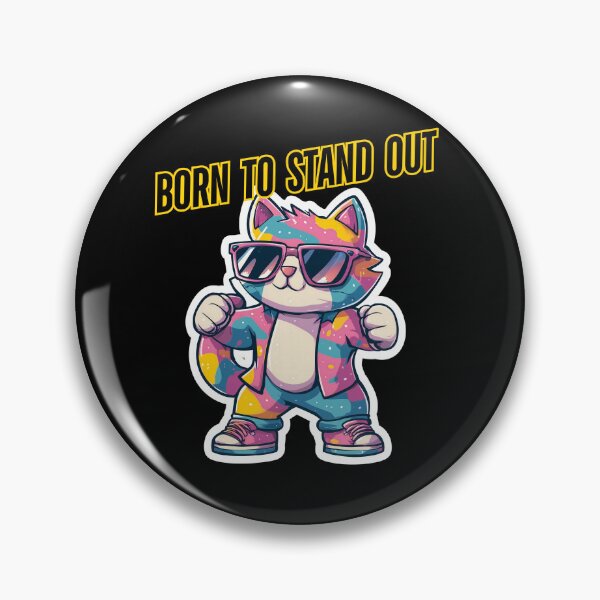 Item preview, Born to Stand Out – Funny Colorful Catcore Sticker for Bold Personalities designed and sold by WakaWakoStudio.