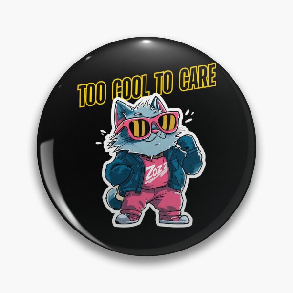 Item preview, Too Cool to Care Cat – Funny Attitude Catcore Sticker & Shirt Design designed and sold by WakaWakoStudio.