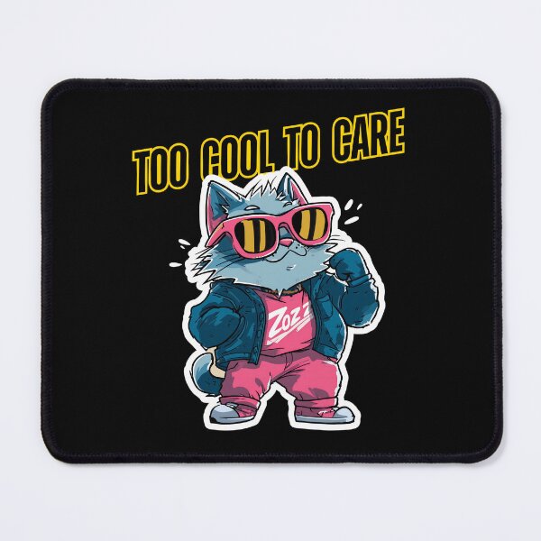 Item preview, Too Cool to Care Cat – Funny Attitude Catcore Sticker & Shirt Design designed and sold by WakaWakoStudio.