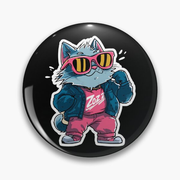 Item preview, Confident Catcore – Street Style Kitty with Pink Shades & Attitude designed and sold by WakaWakoStudio.