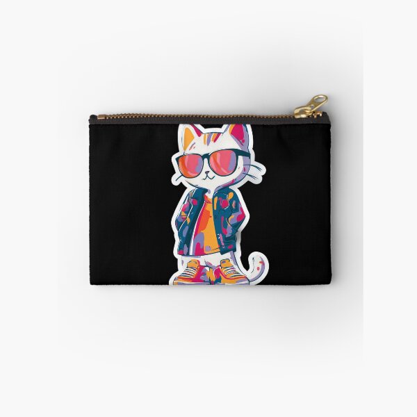 Item preview, Y2K Cool Cat – Funky Colorful Kitty with Sunglasses and Jacket designed and sold by WakaWakoStudio.