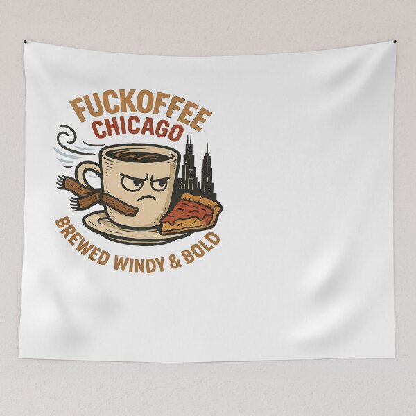 Item preview, Fuckoffee Chicago – Brewed Windy & Bold | Caffeine Addict I Love Coffee Tee designed and sold by Globalcitytees.