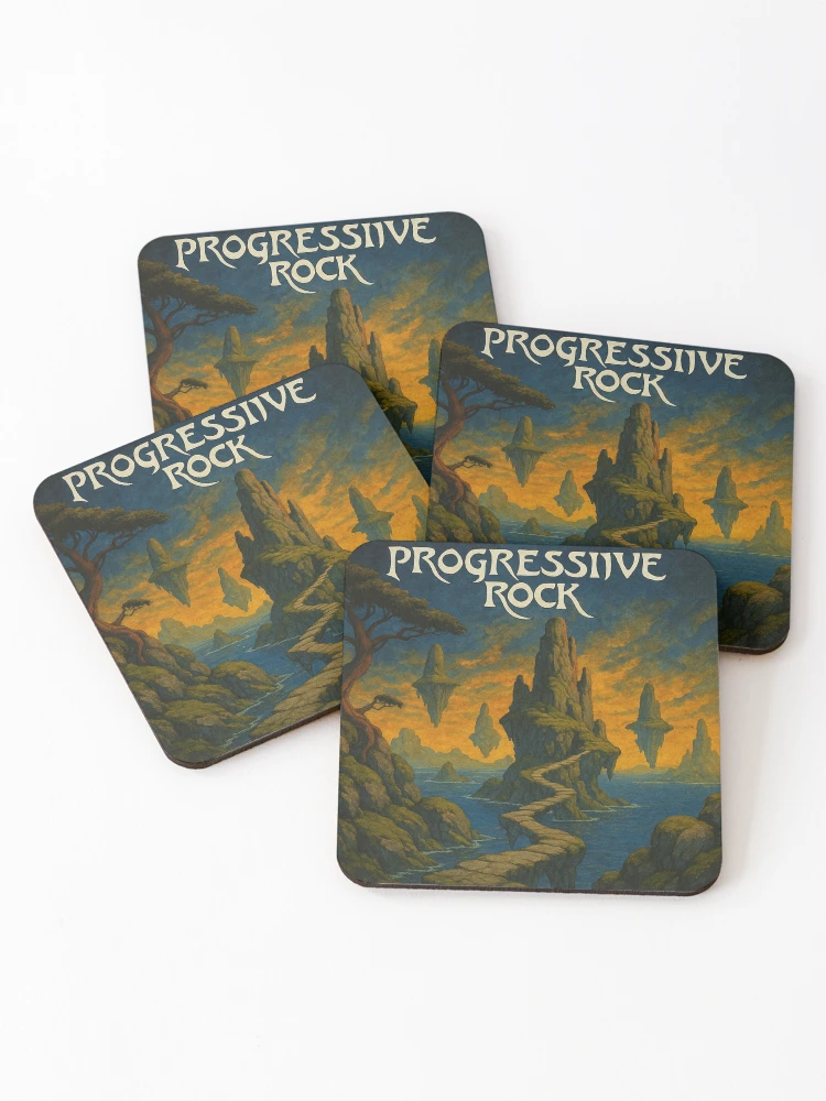 Thumbnail 1 of 5, Coasters (Set of 4), Progressive Rock designed and sold by SimpleBotDesign.