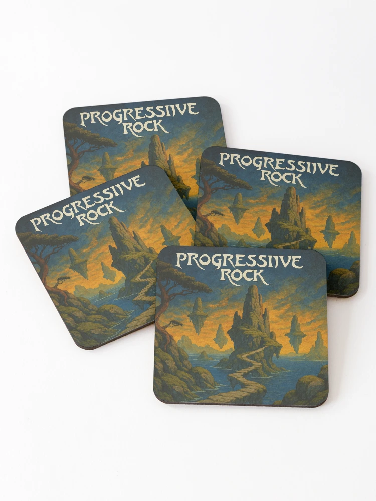 Thumbnail 1 of 5, Coasters (Set of 4), Progressive Rock designed and sold by SimpleBotDesign.