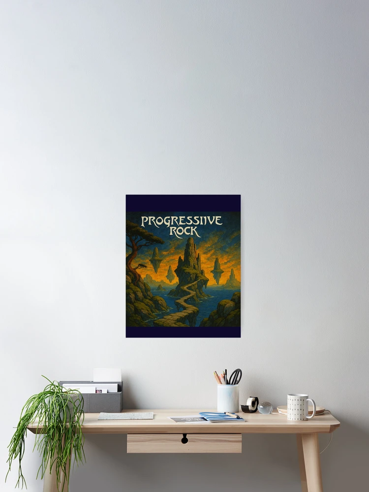 Imagen 2 de 3, Póster con la obra Progressive Rock, diseñada y vendida por SimpleBotDesign.