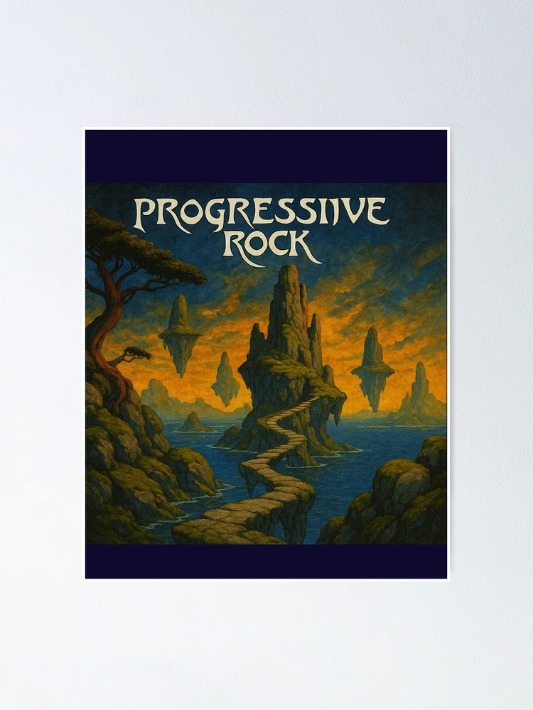 Imagen 1 de 3, Póster con la obra Progressive Rock, diseñada y vendida por SimpleBotDesign.