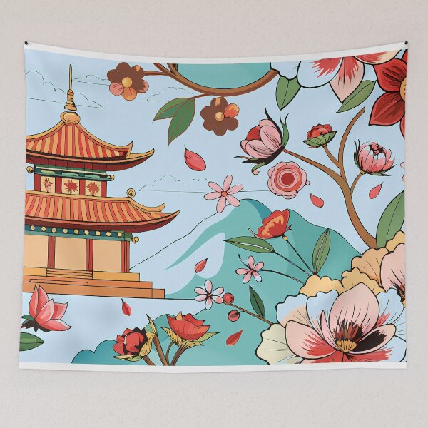 Item preview, Nature’s Harmony in Pagoda Paradise designed and sold by ART ATTACK ZONE.