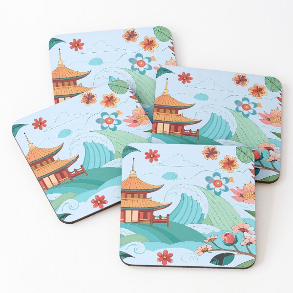 Item preview, Garden Splendor with Waves and Temples designed and sold by ART ATTACK ZONE.