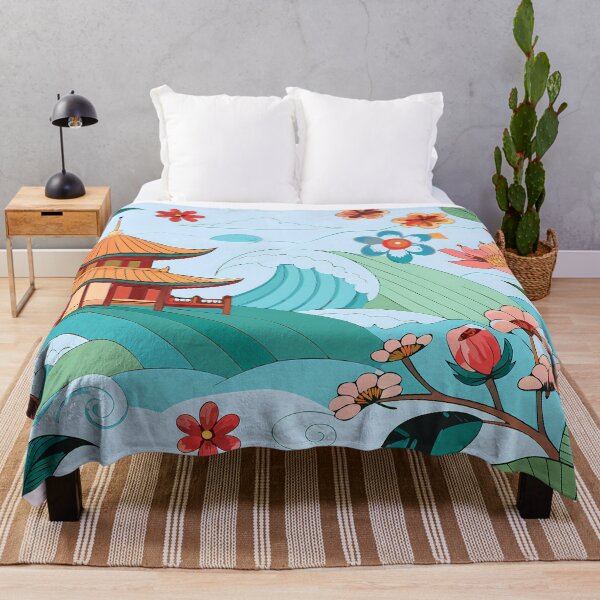 Item preview, Garden Splendor with Waves and Temples designed and sold by ART ATTACK ZONE.