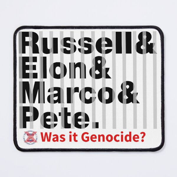Item preview, USAID Was it Genocide? - Who did it (First names, black on white, behind bars) designed and sold by Personnel is Politics.