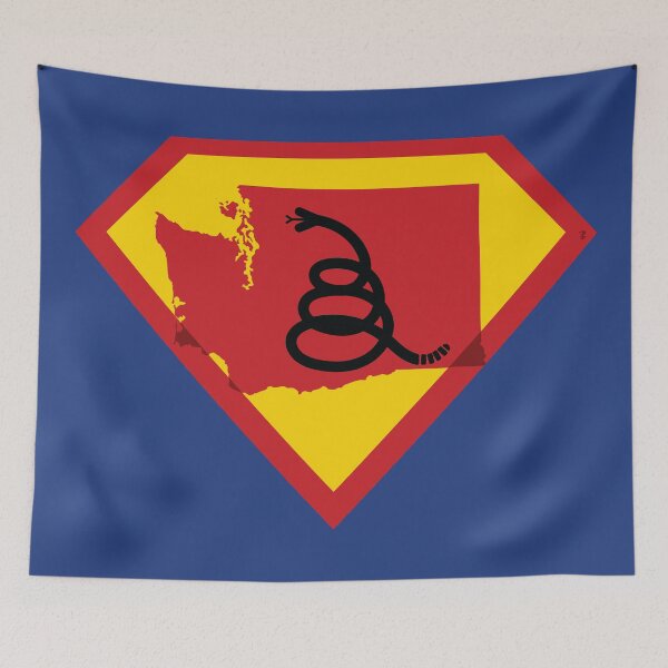 Item preview, WASHINGTONIAN Shield - Freedom Is The Superpower - Modern Gadsden Snake Flag - Dont Tread On Me SUPERHERO WASHINGTON  design designed and sold by pelagio.