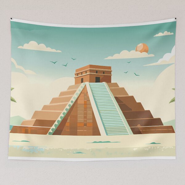 Item preview, Ancient Temple in a Serene Mayan Retreat designed and sold by ART ATTACK ZONE.