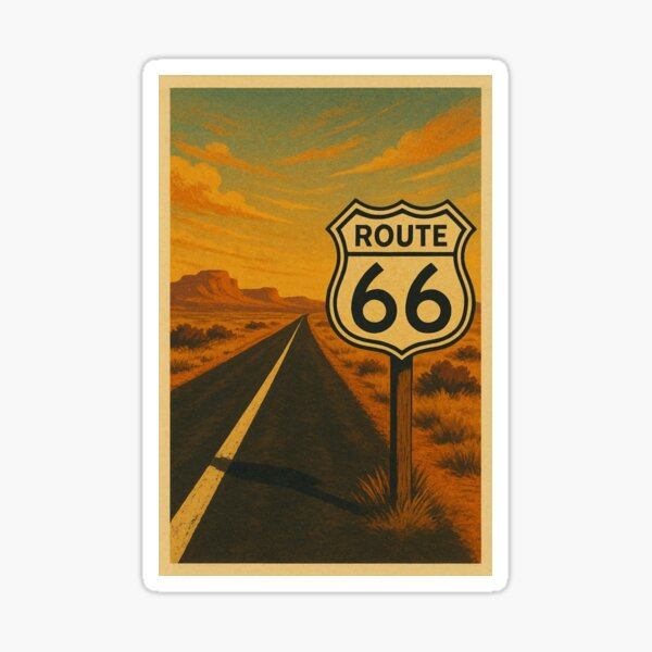 Item preview, Route 66 Vintage Illustration designed and sold by wonderxwander.