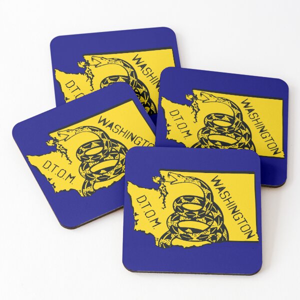 Item preview, WASHINGTONIAN   - Libertarian - Don't Tread On Me Gadsden Snake on  WASHINGTON Map on Blue default background, #020279 DTOM = Dont Tread On Me designed and sold by pelagio.