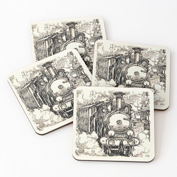 Item preview, Steam Train Arrival by Hans Baluschek (Germany), Circa 1930s designed and sold by FerroFanCo.