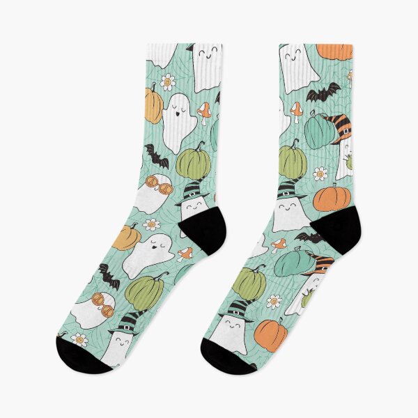 Item preview, Retro Halloween Cute Ghosts and Pumpkins designed and sold by SamAnnDesigns.