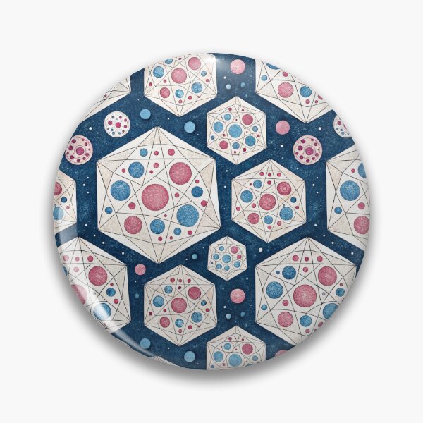 Item preview, Geometric Space Bubble Seamless Pattern, Blue and Pink Cosmic Style designed and sold by KlarkiteTees.
