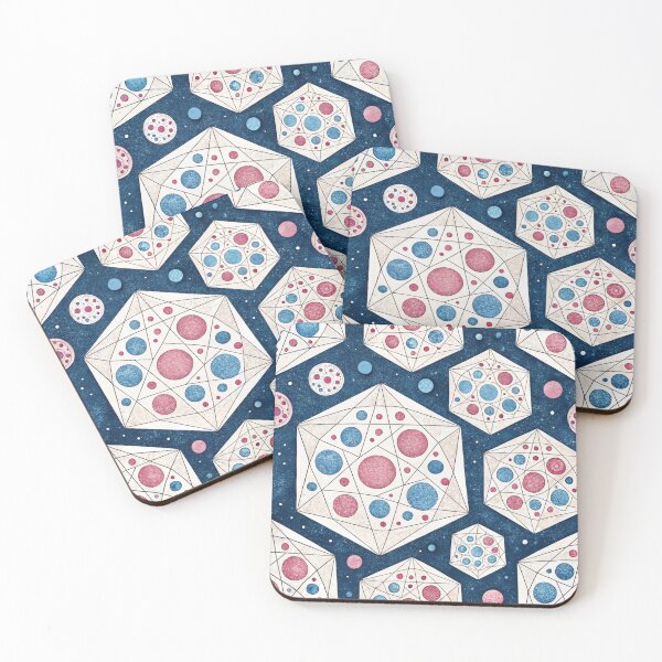 Item preview, Geometric Space Bubble Seamless Pattern, Blue and Pink Cosmic Style designed and sold by KlarkiteTees.