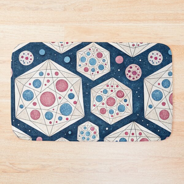 Item preview, Geometric Space Bubble Seamless Pattern, Blue and Pink Cosmic Style designed and sold by KlarkiteTees.