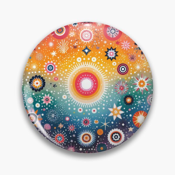 Item preview, Cosmic Mandala Explosion - Vibrant Scandinavian Folk Art by heidiannemorris © designed and sold by FOLK ART FUSION by heidiannemorris.