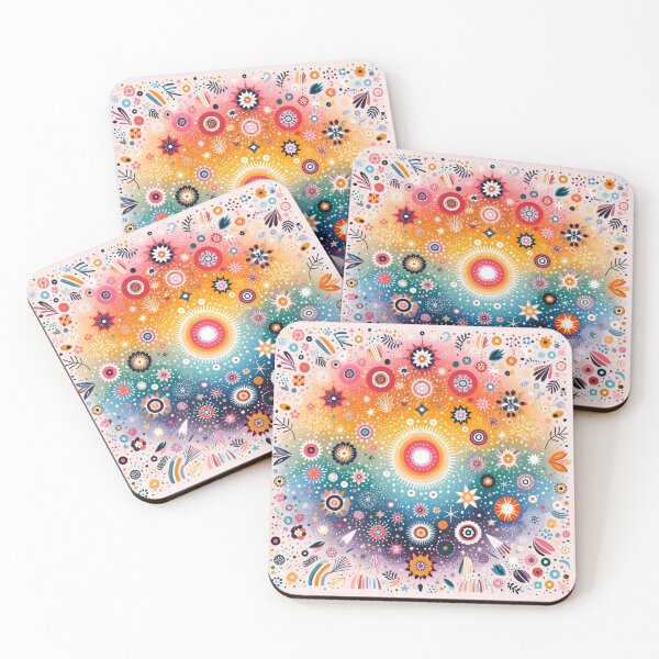 Item preview, Cosmic Mandala Explosion - Vibrant Scandinavian Folk Art by heidiannemorris © designed and sold by FOLK ART FUSION by heidiannemorris.
