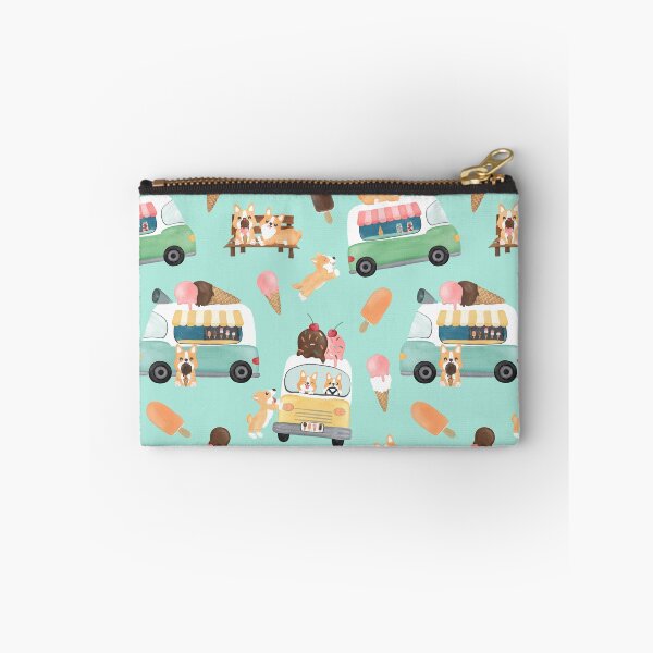 Item preview, Watercolor Corgi Ice Cream Trucks Green designed and sold by SamAnnDesigns.