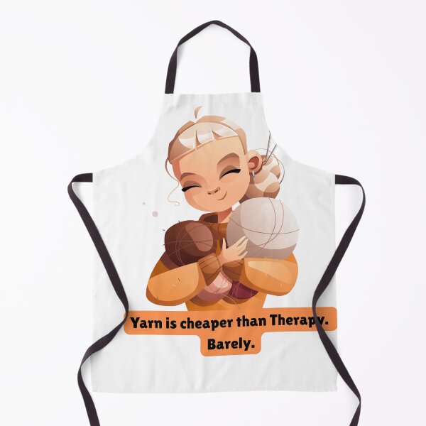 Item preview, Yarn is Cheaper Than Therapy. Barely. Crochet & Knitting Humor designed and sold by DataUnicorn.
