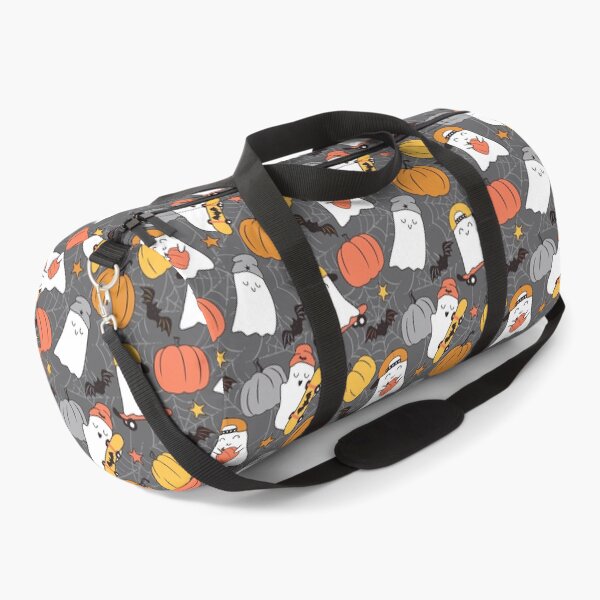 Item preview, Halloween Skater Ghosts and Pumpkins Gray designed and sold by SamAnnDesigns.