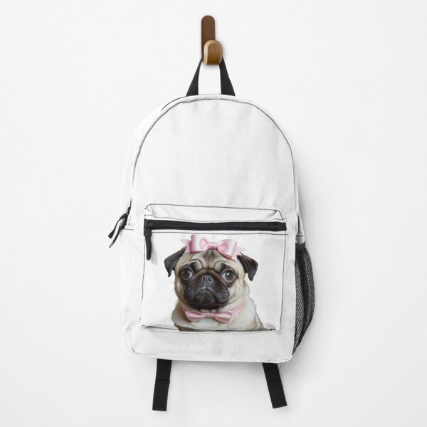 Item preview, Beautiful Pug with bow, giving puppy dog eyes designed and sold by Christopher Faxon.