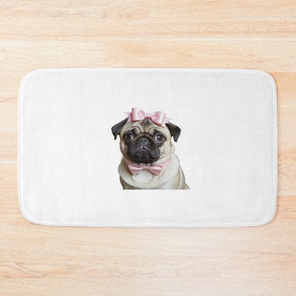 Item preview, Beautiful Pug with bow, giving puppy dog eyes designed and sold by Christopher Faxon.