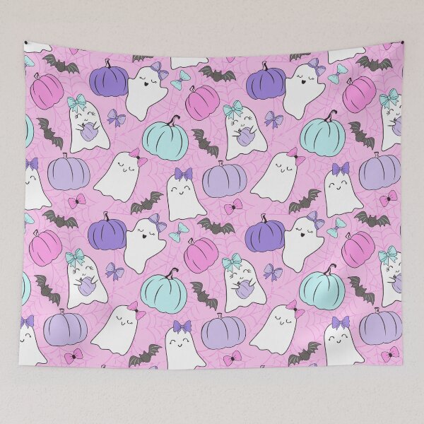 Item preview, Halloween Girly Ghosts and Pumpkins Pink designed and sold by SamAnnDesigns.