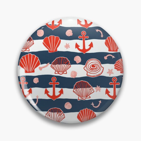 Item preview, Nautical Shells & Anchors Pattern designed and sold by MondeMade.