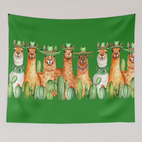 Item preview, Cactus Party Llama Fiesta Cheerful Llama designed and sold by Nok-Thep.