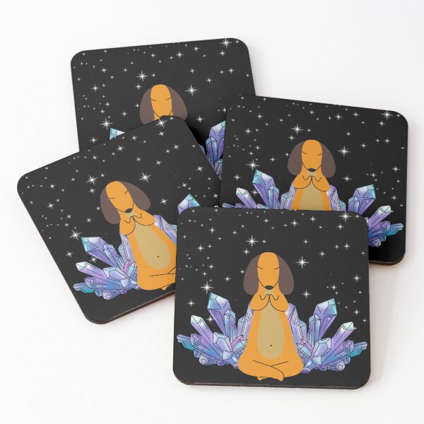 Item preview, Meditating Dachshund in Crystal Garden designed and sold by Wisps & Whiskers Designs.