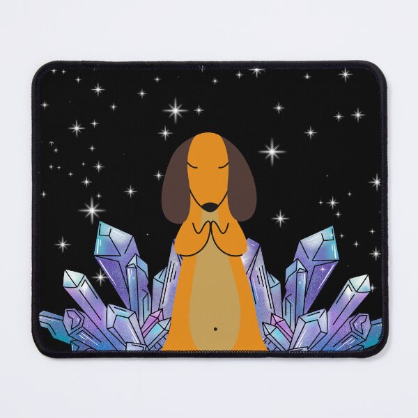 Item preview, Meditating Dachshund in Crystal Garden designed and sold by Wisps & Whiskers Designs.