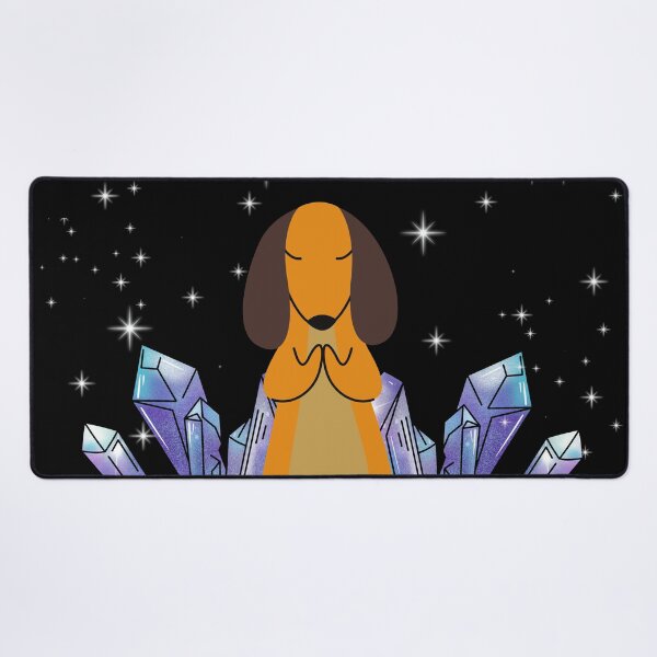 Item preview, Meditating Dachshund in Crystal Garden designed and sold by Wisps & Whiskers Designs.