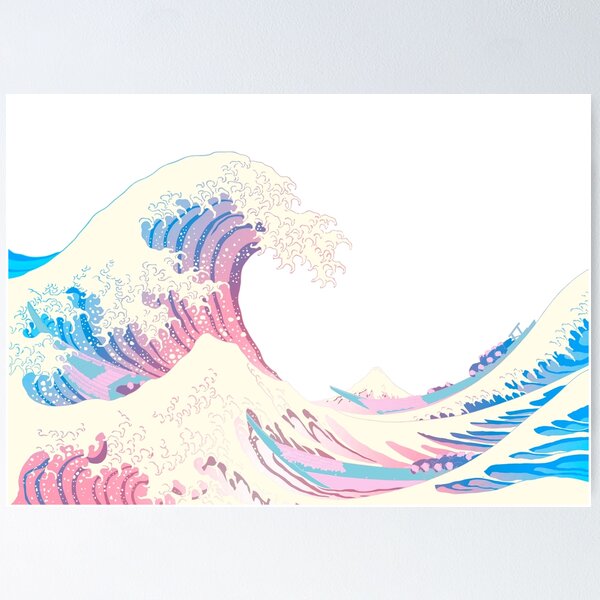 Item preview, Subtle Transgender Pride Great Wave designed and sold by Art Gurl Roxy.