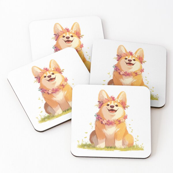 Item preview, Corgi wearing a flower crown designed and sold by MendaciousMina.