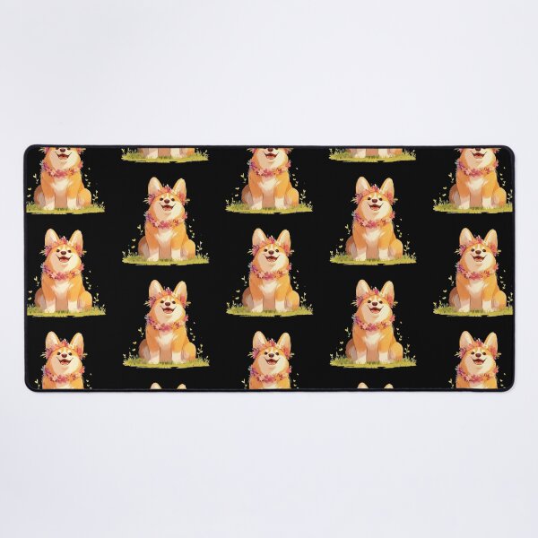 Item preview, Corgi wearing a flower crown designed and sold by MendaciousMina.