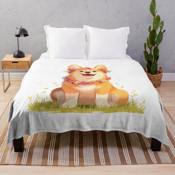 Item preview, Corgi wearing a flower crown designed and sold by MendaciousMina.
