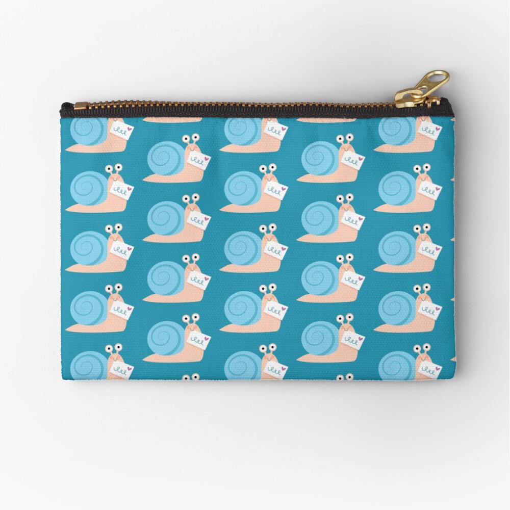 Blue snail mail Zipper Pouch