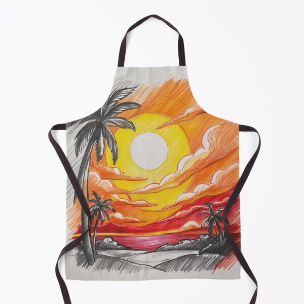 Item preview, Sunset Beach Sketch – Hand-Drawn Tropical Landscape designed and sold by Uniquely Yours.